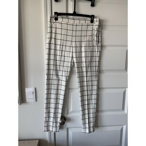 ORSAY White/Black  Square Pattern Straight Leg Cropped Pants size 34